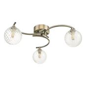 NAKITA 3LT SEMI FLUSH ANT BRA CW TWISTED BALL GLS