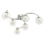NAKITA 6LT SEMI FLUSH POL CHR CW CLEAR/ OPAL GLS