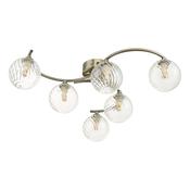 NAKITA 6LT SEMI FLUSH ANT BRA CW TWISTED BALL GLS