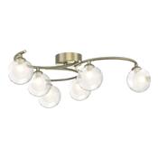 NAKITA 6LT SEMI FLUSH ANT BRA CW CLEAR/ OPAL GLS
