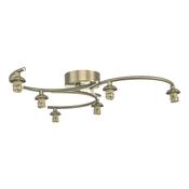 NAKITA 6LT SEMI FLUSH ANTIQUE BRASS FRAME ONLY