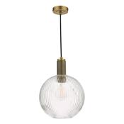 NIKOLAS 1LT SUSPENSION KNURLED BRASS CW ROUND RIBB
