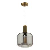 NIKOLAS 1LT SUSPENSION KNURLED BRASS CW SMOKED GLA