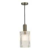 NIKOLAS 1LT PENDANT ANTIQUE CHROME CW CYLINDER GLA image