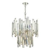 ODILE 6LT 2 TIER PENDANT NICKEL/ CHAMPAGNE GOLD CR