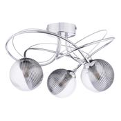 ONAWA 3LT SEMI FLUSH POL CHR CW SMOKED/CLR GLS
