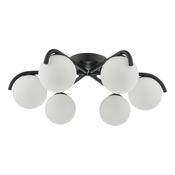 ORLENA 6LT SEMI FLUSH BLACK CW OPAL GLS image