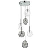 QUINN 6LT CLUSTER PENDANT SMOKED CLEAR