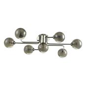 REYNA 7LT SEMI FLUSH POL CHR CW SMOKED GLS