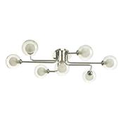 REYNA 7LT SEMI FLUSH POL CHR CW CLEAR/ OPAL GLS