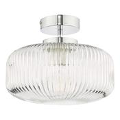 RIVA 1LT SEMI FLUSH POLISHED CHROME CLEAR GLASS IP image