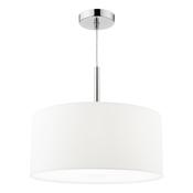 RONDA 3LT PENDANT 40CM DRUM WHITE FAUX SILK image