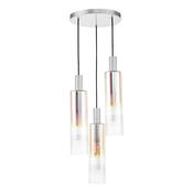 RUBEN 3LT CLUSTER PENDANT SILVER IRIDISED RIBBED G image