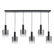 SAVANNAH 6LT BAR PENDANT BLACK SMOKED GLS image