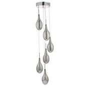 SETA 6LT CLUSTER PENDANT POL CHR/ SMOKED
