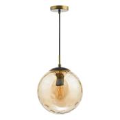 RIPPLE 1LT PENDANT BRONZE WITH CHAMPAGNE RIPPLE GL