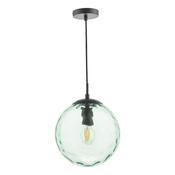 RIPPLE 1LT PENDANT BLACK WITH GREEN RIPPLE GLASS