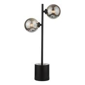 SPIRAL 2LT TABLE LAMP BLACK CW SMOKED GLS image