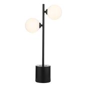 SPIRAL 2LT TABLE LAMP BLACK CW OPAL GLS image
