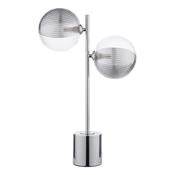SPIRAL 2LT TABLE LAMP POL CHR CW SMOKED/CLR GLS 15 image