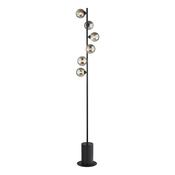 SPIRAL 6LT FLOOR LAMP BLACK CW SMOKED GLS image