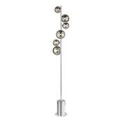 SPIRAL 6LT FLOOR LAMP POL CHR CW SMOKED GLS