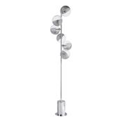 SPIRAL 6LT FLOOR LAMP POL CHR CW SMOKED/CLR GLS 15