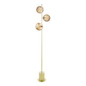 SPIRAL 3LT FLOOR LAMP GOLD CW CHAMPAGNE GLS 150MM