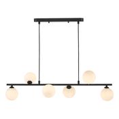 SPIRAL 6LT BAR PENDANT BLACK CW OPAL GLS