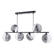 SPIRAL 6LT BAR PENDANT BLACK CW SMOKED/CLR GLS 150 image