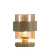Royal 1Lt Table Lamp, Sand Metal, Amber Ribbed Glass image