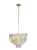 Lux &amp; Belle 5LT Pendant-Satin Brass Metal &amp; Clear Glass image