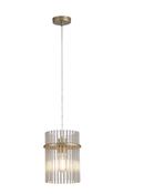 Swizzle 1Lt Pendant, Gold Metal with Champagne Rods