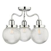 TAMARA 3LT SEMI FLUSH POL CHR/ CLEAR IP44 image