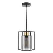 TATUM 1LT PENDANT BLACK WITH SMOKED GLASS image