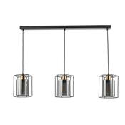TATUM 3LT BAR PENDANT BLACK WITH SMOKED GLASS image