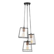 TOWER 3LT CLUSTER PENDANT BLACK AND COPPER