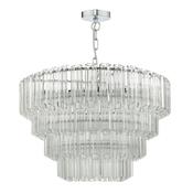 TUVALU 9LT TIER PENDANT POL CHR &amp; GLASS image
