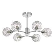 TYKA 6LT SEMI FLUSH POL CHR GLASS WIRE SHDS image