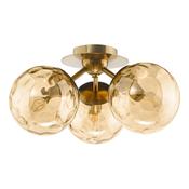 ULRIKA 3LT SEMI FLUSH ANT BRONZE WITH AMBER GLASS image