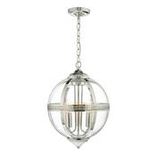 VANESSA 3LT PENDANT POL NICKEL/ CLEAR