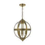 VANESSA 3LT PENDANT ANT BRASS / CLEAR image