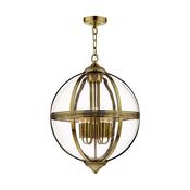 VANESSA 5LT PENDANT ANTIQUE BRASS / CLEAR