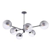 VIGNETTE 6LT PENDANT BLACK CW SMOKED/CLR GLS 150MM image