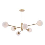 VIGNETTE 6LT PENDANT AGED BRASS CW CONFETTI GLS image