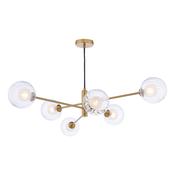 VIGNETTE 6LT PENDANT AGED BRASS CW DOUBLE ENVELOPE