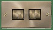 VP ANT/BR INGOT 10A 4-GANG 2-WAY SW BK