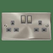 VPSC ING 2G 13A DP SW SKT - GREY