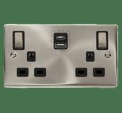2G 13A SW SKT 4.2A A&amp;C USB INGOT VPSC BK