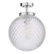 WAYNE 1LT SEMI FLUSH POL CHR TEXTURED GLASS IP44 image
